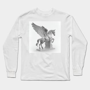 White Pegasus Marble Statue Long Sleeve T-Shirt